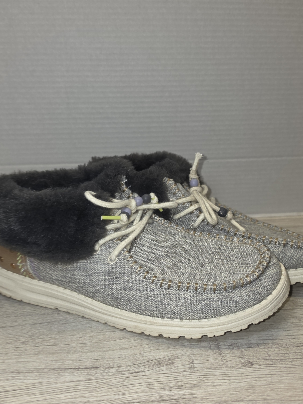 HEYDUDE Britt Lace Up Booties Women's Gray Size 12